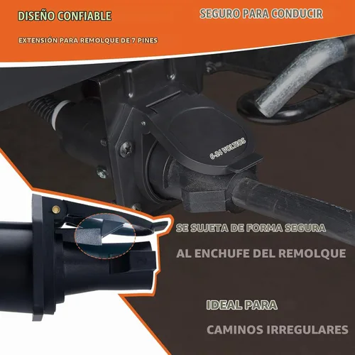 Vista 7 de Extensión de remolque de 7 pines (4 pies) - Extensión de enchufe de remolque de 7 vías - Extensión de enchufe de remolque de 7 cuchillas
