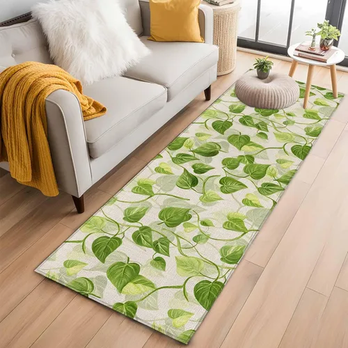 Vista 14 de 5x8 Area Rugs for Living Room, Spring Leaves Non-Slip Area Rugs for Living Room Bedroom Entryway, Abstract Retro Color Pastoral Plants Washable