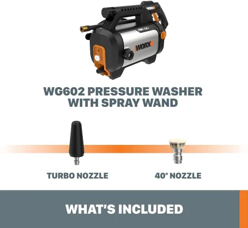 Vista 6 de Worx Lavadora a presión eléctrica de 13 amperios Max 1870 PSI Max 1.4 GPM WG602