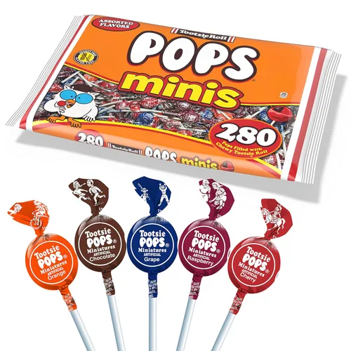 Vista 5 de Tootsie Pops Rollo Mini con centro de chocolate, 280 unidades, bolsa de 50.37 onzas, 5 sabores, multi (paquete de 5)
