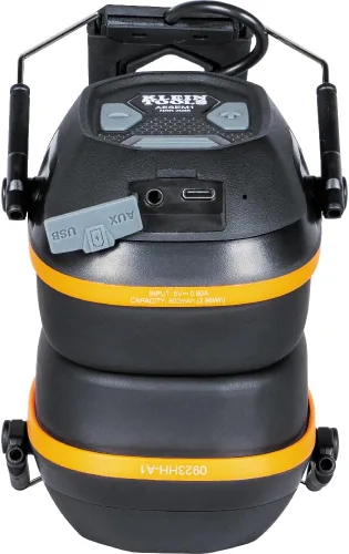 Vista 13 de Klein Tools AESEM1 Orejeras de seguridad de protección auditiva con tecnología Bluetooth, NRR 20dB, tiempo de funcionamiento de 70 horas