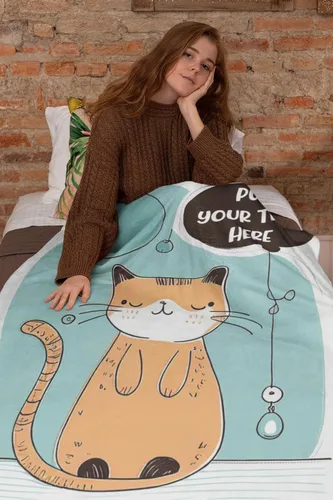 Vista 3 de Personalized Baby Blankets for Girls and Boy - Unique Cat, Birthday Gifts for Cat Lovers, Cat Dad Gifts for Men, and Funny Cat Gifts for Women 30" x