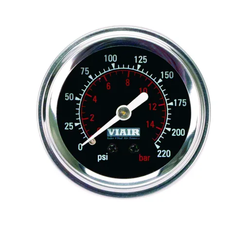 Vista 2 de Viair 90085 160 PSI 1.5" Medidor de aire de una sola aguja Negro