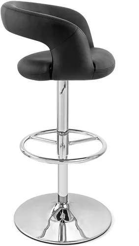 Vista 6 de Zuri Muebles Monza Taburete giratorio sin brazos de altura ajustable negro