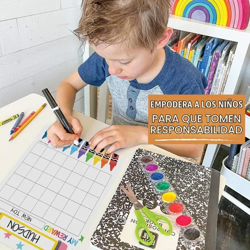 Vista 4 de Tabla de pegatinas para el comportamiento de los niños en casa y gráficos Clásico colorido