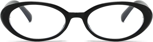 Vista 2 de LJCZKA Lentes ovalados con bloqueo de luz azul para mujeres y hombres, pequeños anteojos ovalados para computadora, antifatiga ocular para leer