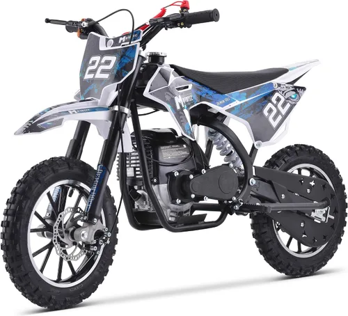 Vista 2 de MotoTec Demon - Motocicleta de motocross de gas para niños de 50 cc y 2 tiempos Azul