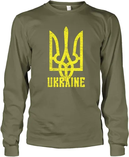 Vista 3 de Cybertela Camiseta de manga larga con escudo de armas de Ucrania para hombre