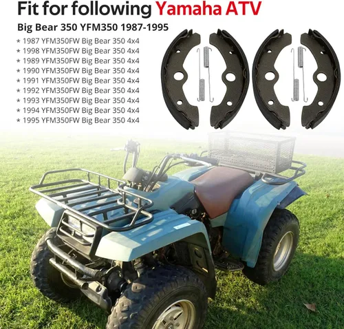 Vista 2 de Zapatas de Freno Delantero Pastillas de Freno Posterior para Yamaha Big Bear 350 1987-1995, 3HN-W2535-10-00 2HR-W0045-09-00