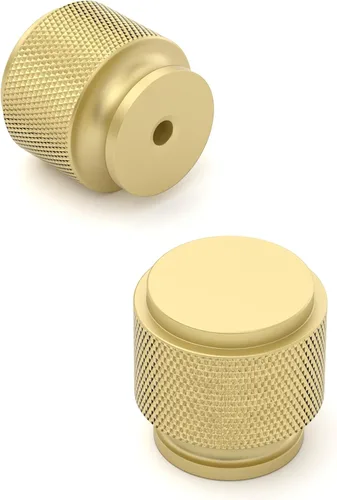 Vista 28 de Amerdeco ZH0031 - Juego de 10 tiradores de gabinete de oro cepillado de 3 pulgadas (76mm) con agujero central, tiradores para cajones, herrajes