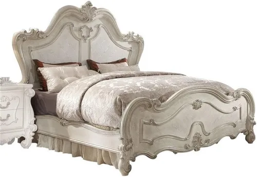 Vista 16 de Acme Cama con paneles de madera tamaño King Versalles en roble cereza roble cerezo