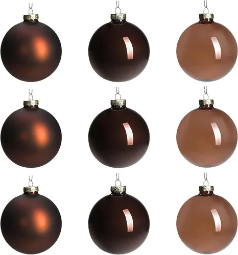 Vista 17 de DN DECONATION Adornos de Navidad de cristal negro, bolas de Navidad colgantes de 3.15 pulgadas para decoración del árbol de Navidad, juego de 9