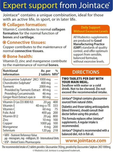 Vista 3 de Vitabiotics Jointace Glucosamina y Condroitina 90 Tabletas