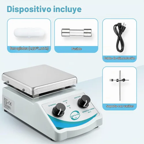 Vista 9 de SH-2 Mezclador agitador magnético de placa caliente de doble control con barra de agitación de 1 pulgada (nuevo estilo) SH-2 Mezclador agitador