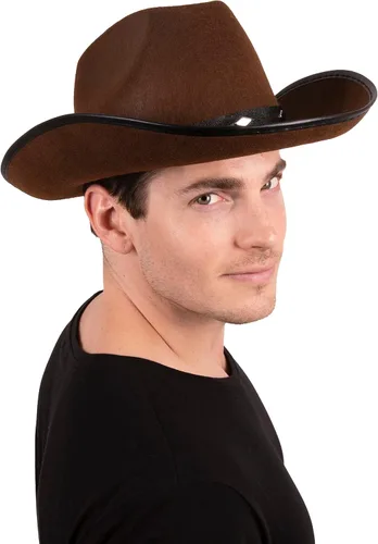 Vista 3 de Sombrero de fieltro Kangaroo de vaquero con tachas, Marrón