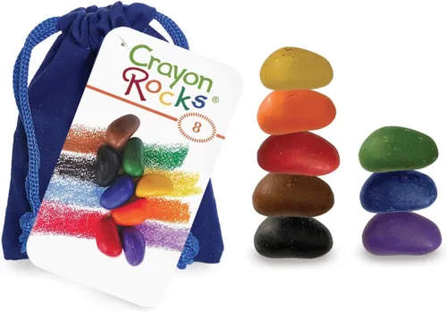 Vista 6 de Crayon Rocks, Crayons in a Rock Shape, 8 Colors, Tripod Grip Made For Handwriting Development in Kids and Toddlers, Fun & Educational, Creative