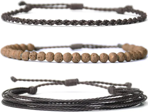 Vista 55 de Pulsera curativa hecha a mano con cuentas de piedra natural, regalo para hombres, pulsera de cuerda ajustable