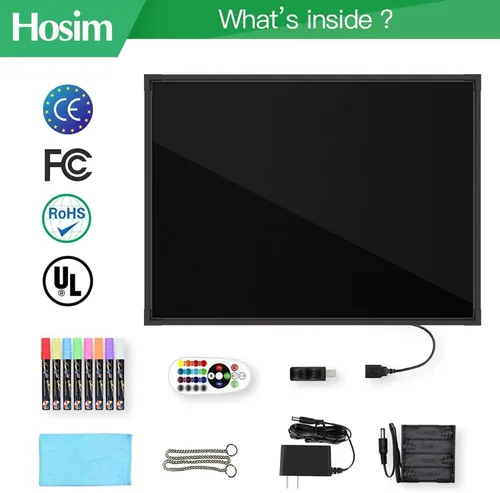Vista 8 de Hosim Tablero de escritura de mensajes LED, 16" X 12