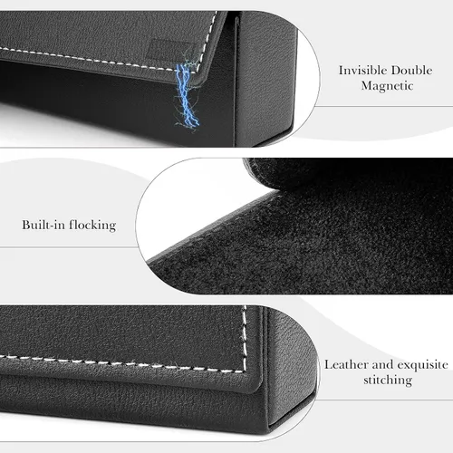 Vista 4 de Linkidea Hard Shell Sunglasses Case Compatible with Persol AviatorRectangle RayBan RectangularElliot SquareNew Wayfarer