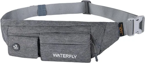 Vista 11 de WATERFLY Riñonera para Mujeres y Hombres Resistente al Agua Pequeña Bolsa de Cintura Delgada con 4 Bolsillos Bolsa Cruzada Ligera para el Pecho que