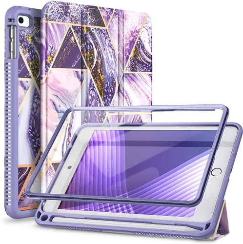 Vista 8 de SURITCH Funda para iPad mini 4/iPad mini 5, [Protector de pantalla integrado] [Soporte para lápiz] Funda protectora de cuerpo completo con función