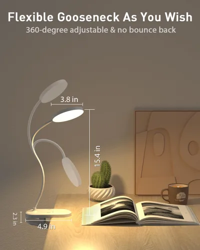 Vista 5 de Diomart Luz roja del libro, clip recargable en la luz LED 625nm para la lectura Temporizador, ayuda para dormir con luz roja, lámpara de noche