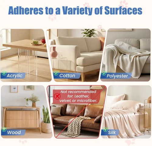 Vista 11 de 24 protectores de muebles de arañazos para gatos, protectores de sofá de doble cara para proteger los arañazos de las garras de los gatos, hojas