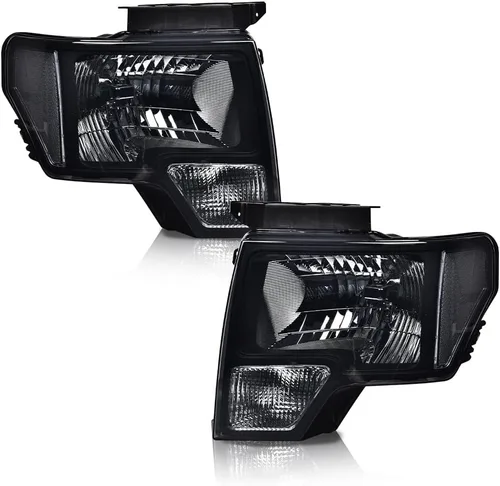 Vista 18 de PIT66 Conjunto de faros delanteros LED compatible con Ford F150 2009 2010 2011 2012 2013 2014, lente transparente para conductor y pasajero, carcasa