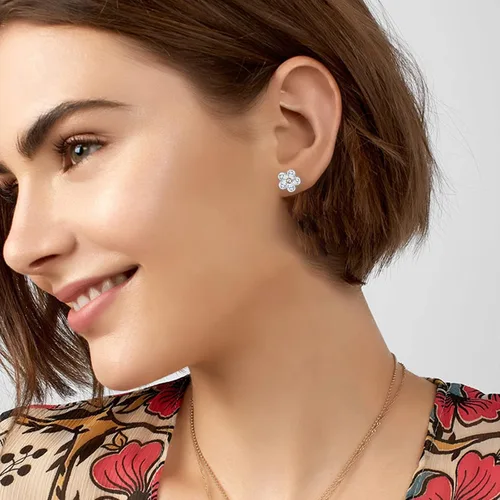 Vista 3 de Aretes de acero quirúrgico para orejas sensibles, 6 pares de aretes redondos de circonia cúbica transparente, hipoalergénicos, multipiercing