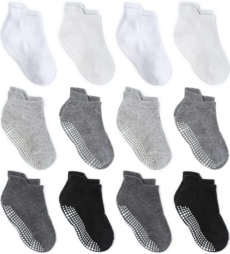 Vista 28 de Calcetines tobilleros antideslizantes Zaples para bebés con suelas antideslizantes para bebés, niños pequeños, niños y niñas