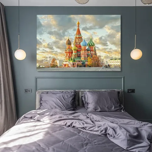 Vista 8 de Moscú - Cuadrado rojo popular cañón mural y edición de arte ruso, pósteres de pintura en lienzo, decoración de habitación, lienzo decorativo