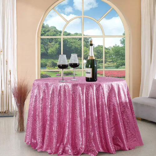 Vista 48 de Manteles redondos de lentejuelas negros para fiestas, de 121,9 cm, mantel redondo de purpurina ajustado, pequeño, lindo y dulce, para boda