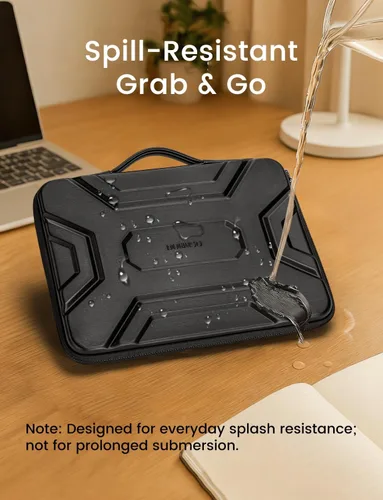 Vista 3 de DOMISO Funda para laptop de 13.3 pulgadas con asa, bolsa de computadora a prueba de golpes, impermeable, funda protectora de EVA para portátiles