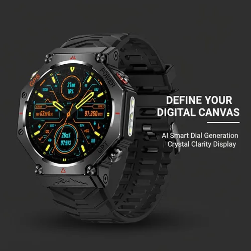 Vista 6 de Reloj inteligente KC91 AI, pantalla HD de 1.39 pulgadas, GPS, GPT, 107 modos deportivos, llamadas Bluetooth, rastreador de actividad impermeable