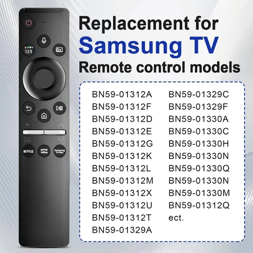 Vista 2 de Control remoto por voz para Samsung Smart TV, control remoto universal, compatible con todos para Samsung TV, LED, QLED, UHD, SUHD, HDR, marco LCD