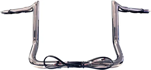 Vista 3 de Dominator Industries Perchas de gancho de carne cromadas de 1 1/4 pulgadas precableadas de 12 pulgadas compatibles con Harley-Davidson Bagger