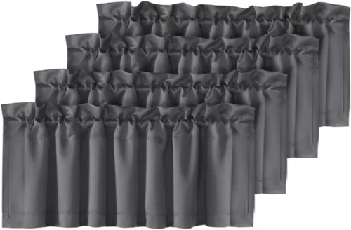 Vista 59 de H.VERSAILTEX - Cenefa térmica para ventana con dobladillo para barra, para oscurecer las habitaciones; ideales para la cocina, 52” x 18” Gris paloma
