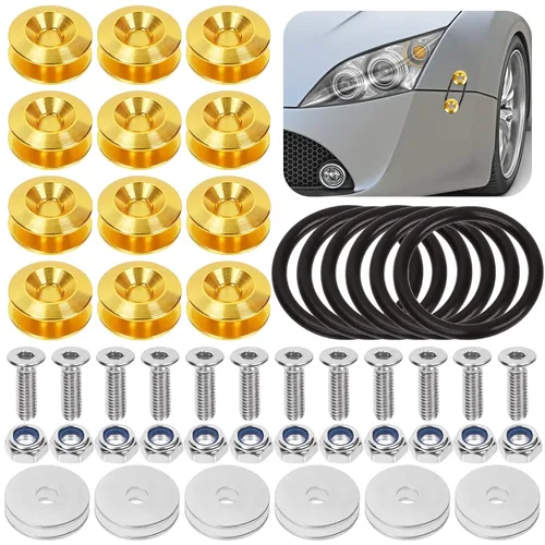 Vista 11 de Swpeet 54Pcs - 3 Pares Kit de Sujetadores de Liberación Rápida Negro, Kit Universal de Clips de Parachoques de Aluminio de Liberación Rápida