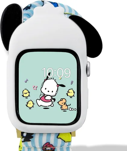 Vista 9 de Sonix x Sanrio Apple Watch Cover Estuche Protector de Goma para Apple Watch Estuche de Parachoques Se Ajusta a 38mm/40mm/41mm Chococat
