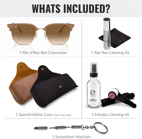 Vista 14 de Ray-Ban RB4416 NEW CLUBMASTER - Gafas de sol de forma cuadrada redonda con kit oficial de gafas