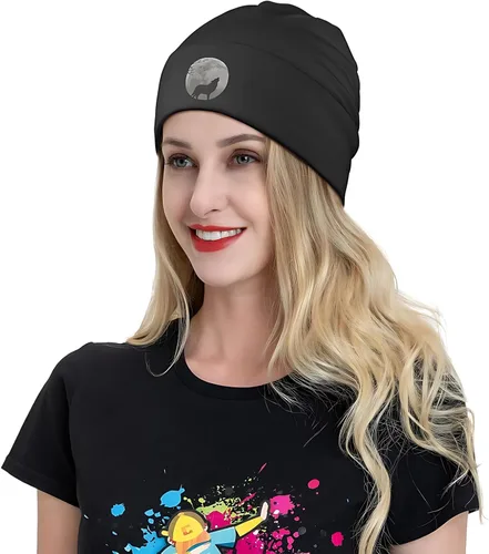 Vista 4 de Gorro de lana vikingo con diseño de lobo vikingo para hombre, impresión 3D, mito nórdico, Odin Fenrir para invierno, cálido, elástico, fino