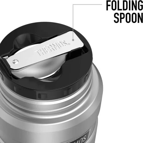Vista 3 de Harry Potter Celestial Hogwarts Pattern THERMOS - Tarro de alimentos de acero inoxidable King con cuchara plegable, aislado al vacío y doble pared