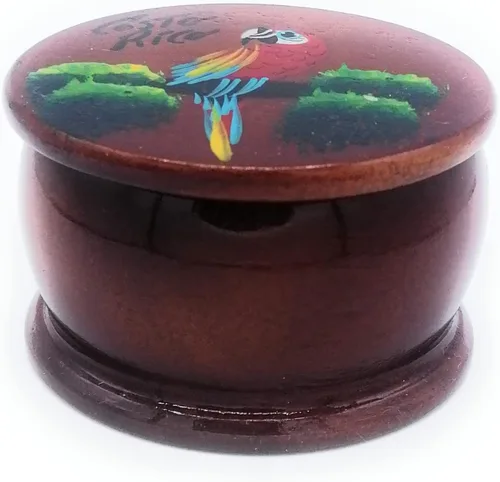 Vista 11 de Joyero de madera - Decoración pintada a mano - Juego de 1 joyero auténtico de la selva tropical costarricense - Artesanal - Estuche
