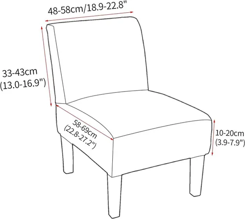 Vista 5 de Funda para silla decorativa sin brazos, funda para silla sin brazos de gran tamaño, elástica, universal, de tela fina, protector de muebles, Azul