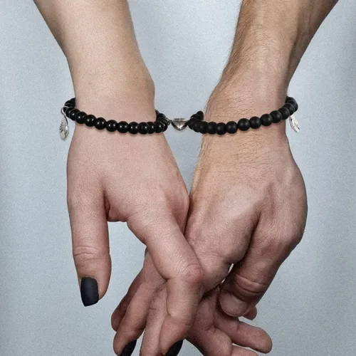 Vista 2 de GIEIWIW Magnetic Bracelets for Couples Love Bracelets Distance Natural Beaded Bracelet Valentines Day Gifts