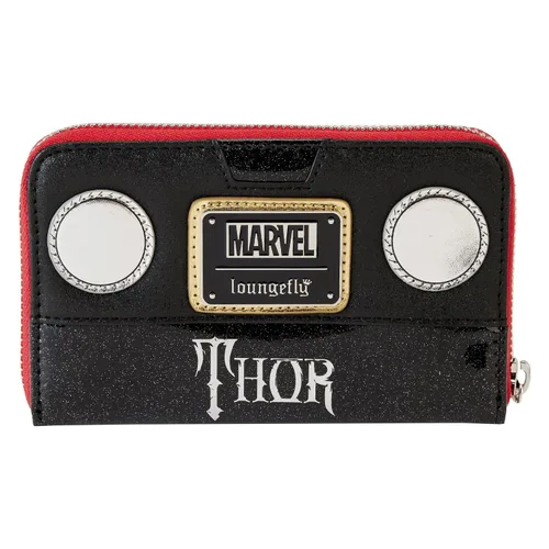 Vista 2 de Loungefly Marvel Shine Thor - Cartera con cremallera para cosplay, Negro -, Cartera