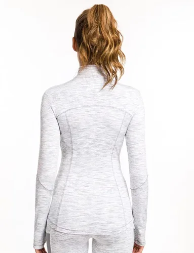 Vista 3 de QUEENIEKE Chaquetas de correr para mujer con cremallera, chaquetas atléticas ajustadas para entrenamiento, gimnasio, yoga, pista, con bolsillos