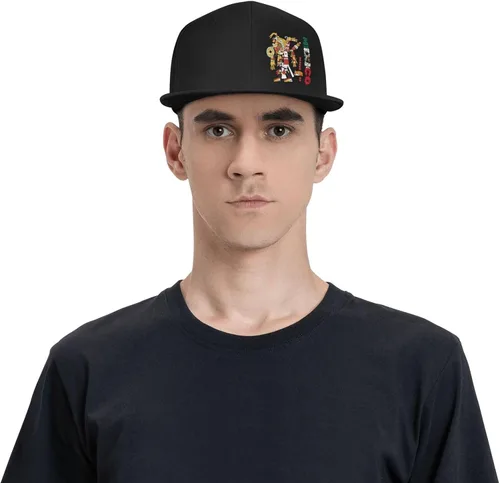 Vista 8 de Gorra de béisbol con visera plana ajustable para hombre y mujer, diseño de bandera mexicana