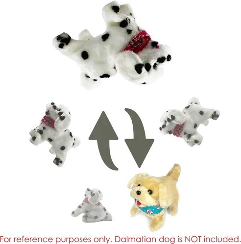 Vista 3 de Haktoys - Perros de peluche que funcionan con pilas para cachorros que saltos mortales caminan, se sientan y ladran – 2 cachorros de juguete de alta