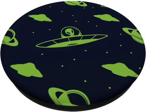 Vista 2 de Alien Spaceship Extraterrestre Conspiracy Theory PopSockets PopSockets intercambiable PopGrip